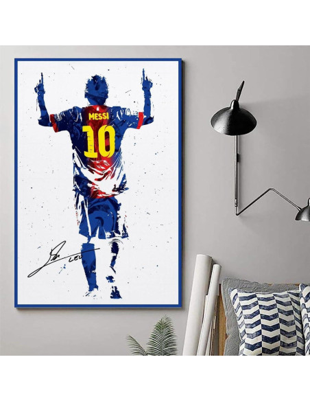 Póster Messi SUKORI 30x45cm Lienzo Sin Marco Decorativo