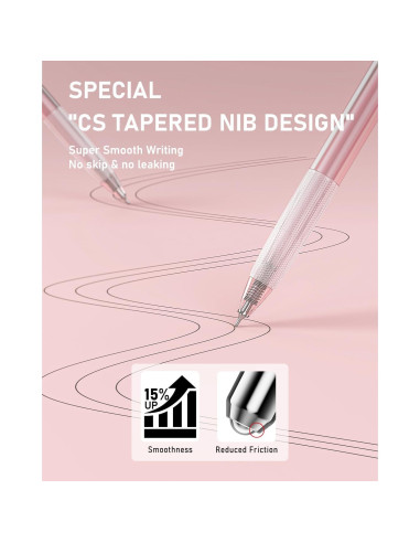 Conjunto de Bolígrafos de Gel Cuatro Caramelos 14 Piezas Rosa
