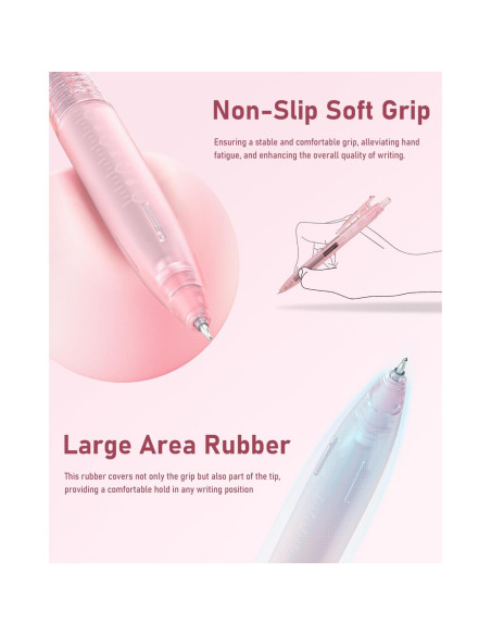 Conjunto de Bolígrafos de Gel Cuatro Caramelos 14 Piezas Rosa