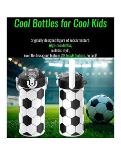 Botella de Agua Aislada MYFOREST 400ml Fútbol para Niños 2