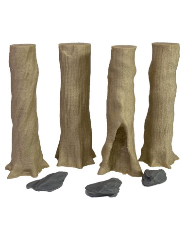 Conjunto de Árboles de Haya y Bosque Carbonizado 11.4x10.8 cm