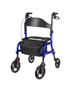 Andador Plegable Mindmed con Asiento y Ruedas 20 cm Azul