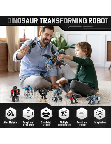 Juguete Dinosaurio Robot Transformable JONEG 11 en 1 - 218g
