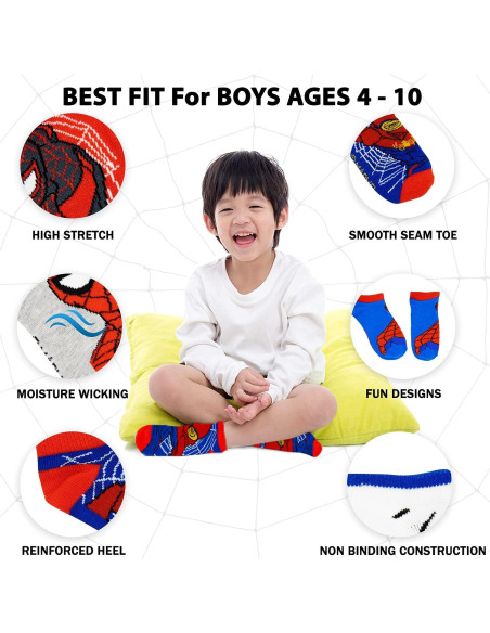 Calcetines Cortos Marvel Spider-man para Niños - 10 Pares