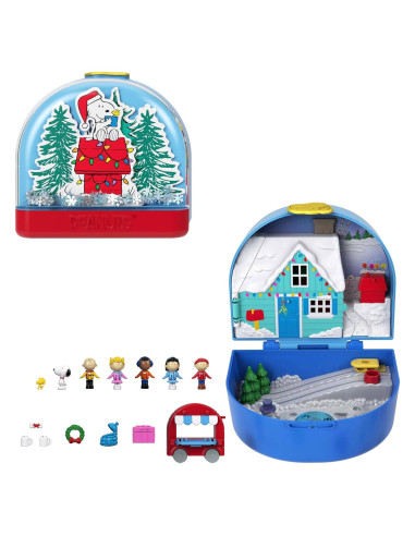 Polly Pocket x Peanuts Compacto Coleccionista con 6 Muñecas y 7 Accesorios