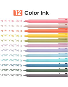 Bolígrafos de Gel Taja, 12 Colores 0.5mm Punta Fina 2
