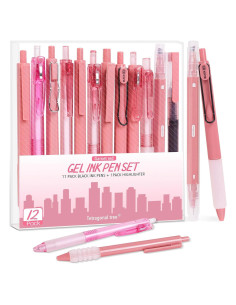 Juego de 12 bolígrafos de gel ÁRBOL TETRAGONAL 0.5mm negro