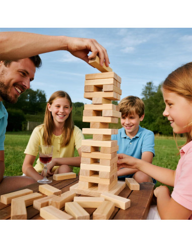 Juego de Torre Tumbling Orizliztion 1.0 M 60 Bloques Madera