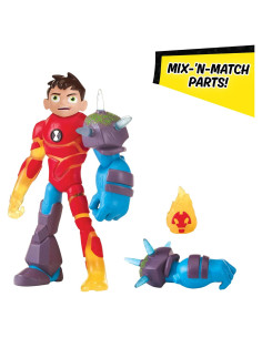 Figura de Acción Ben 10 Omni-Glitch Heroes Heatblast Shock Rock