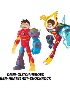 Figura de Acción Ben 10 Omni-Glitch Heroes Heatblast Shock Rock 2