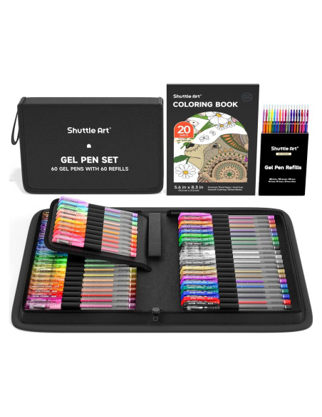 Bolígrafos de Gel Shuttle Art 120 Piezas 60 Colores Recargas