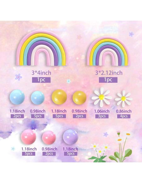 35 PCS Adornos para Pasteles Boho Groovy DRWATE con Flores