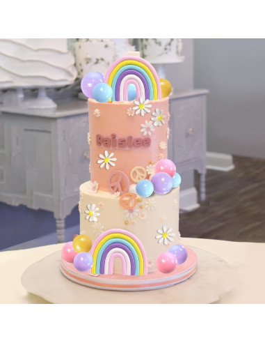 35 PCS Adornos para Pasteles Boho Groovy DRWATE con Flores