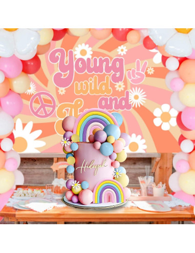 35 PCS Adornos para Pasteles Boho Groovy DRWATE con Flores