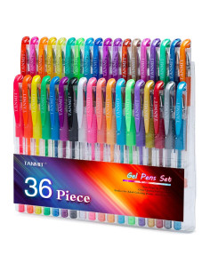 Set de 36 Bolígrafos de Gel TANMIT Multicolor Punta Fina