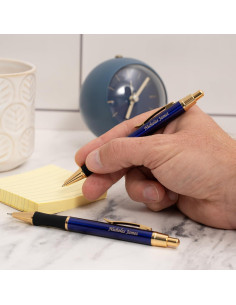 Conjunto de Bolígrafo y Lápiz Personalizado Días de Primavera Monroe Azul 2