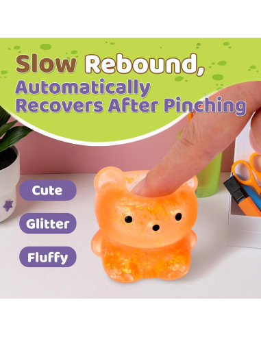 12 Pelotas Antiestrés Squishy VESPRO Oso Colorido 10.97 cm