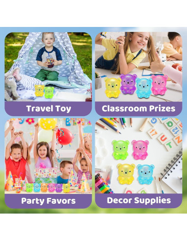 12 Pelotas Antiestrés Squishy VESPRO Oso Colorido 10.97 cm