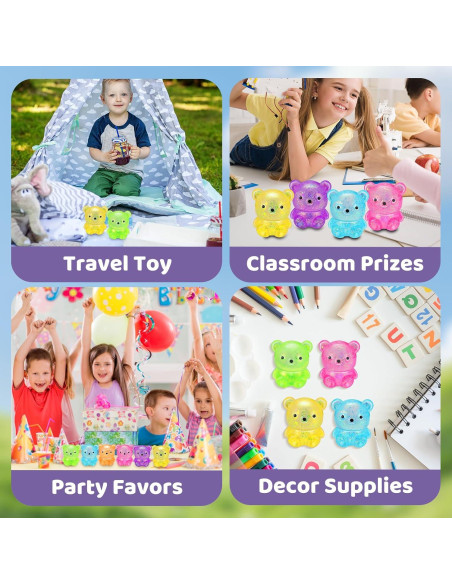 12 Pelotas Antiestrés Squishy VESPRO Oso Colorido 10.97 cm