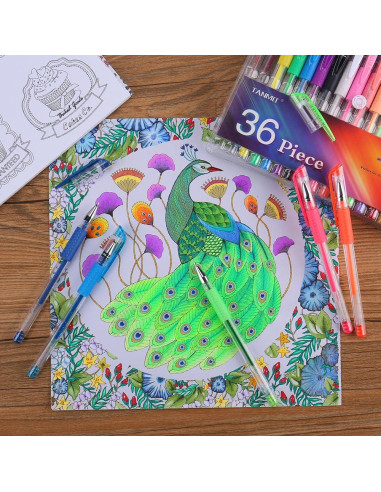 Set de 36 Bolígrafos de Gel TANMIT Multicolor Punta Fina