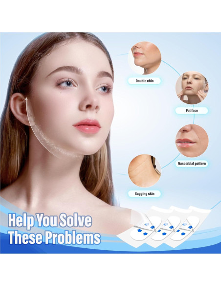 Cinta Levantadora Facial Invisible YAGUVI 128 Piezas Efecto V