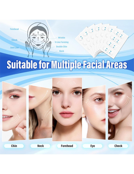 Cinta Levantadora Facial Invisible YAGUVI 128 Piezas Efecto V