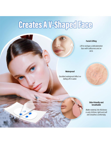 Cinta Levantadora Facial Invisible YAGUVI 128 Piezas Efecto V