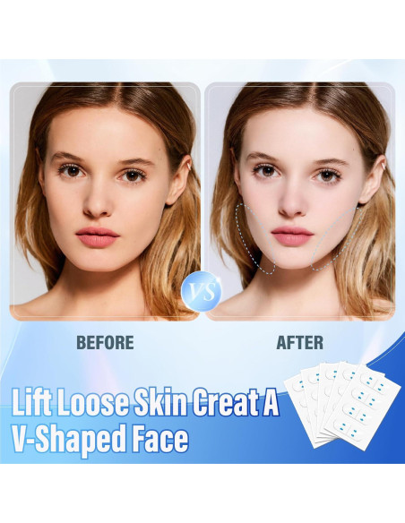 Cinta Levantadora Facial Invisible YAGUVI 128 Piezas Efecto V