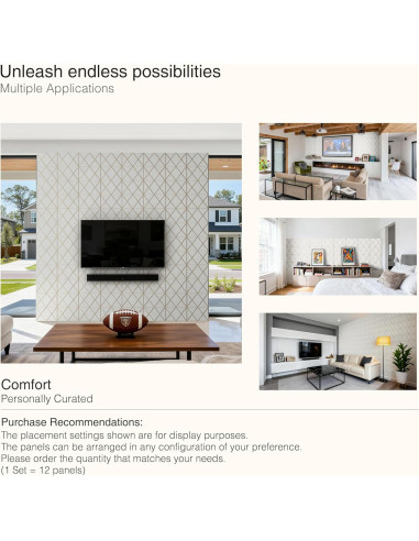 Paquete de 12 Paneles Acústicos 40x30cm Blanco+Camello