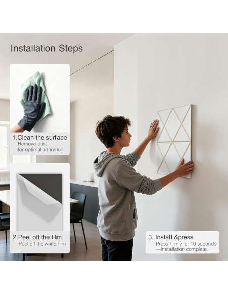 Paquete de 12 Paneles Acústicos 40x30cm Blanco+Camello