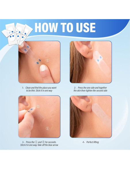 Cinta Levantadora Facial Invisible YAGUVI 128 Piezas Efecto V