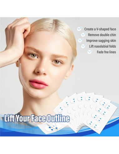 Cinta Levantadora Facial Invisible YAGUVI 128 Piezas Efecto V