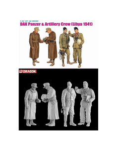 Dragon Models 1/35 DAK Panzer y Artillería Crew - 4 Figuras