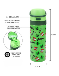 Botella de Agua Acero Inoxidable Bioworld Minecraft 710 ml 2
