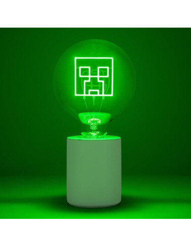 Lámpara de Neón LED Creeper Minecraft Paladone E27 Verde