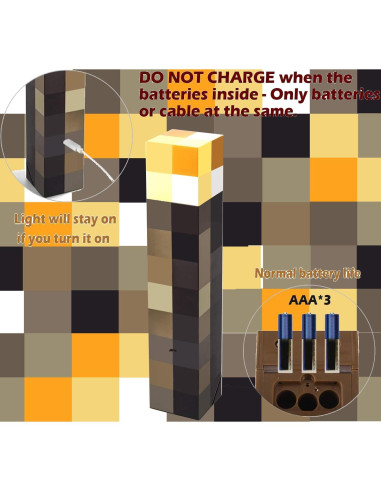 Antorcha de Pared Iluminada Saderoy - Lámpara Nocturna USB