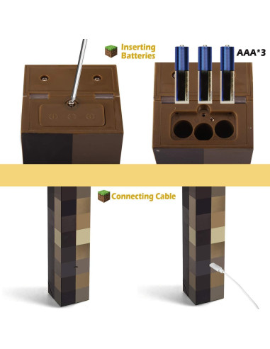 Antorcha de Pared Iluminada Saderoy - Lámpara Nocturna USB