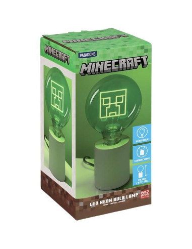 Lámpara de Neón LED Creeper Minecraft Paladone E27 Verde