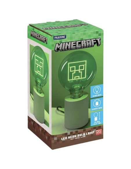 Lámpara de Neón LED Creeper Minecraft Paladone E27 Verde
