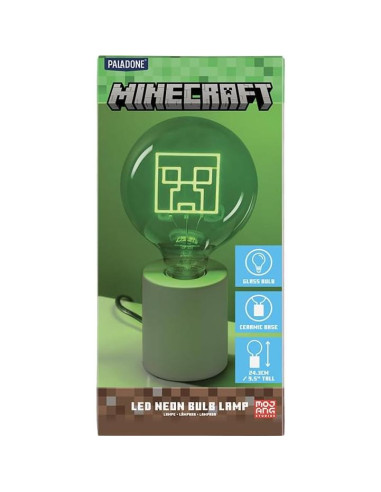 Lámpara de Neón LED Creeper Minecraft Paladone E27 Verde