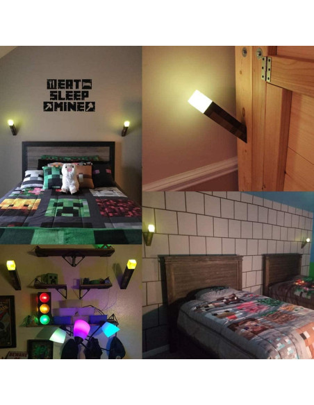 Antorcha de Pared Iluminada Saderoy - Lámpara Nocturna USB