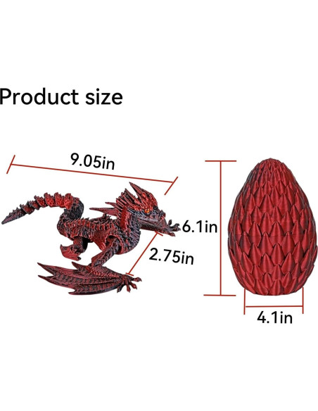 Dragón Impreso en 3D Juguete Antiestrés Articulado 6.99 cm
