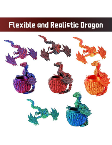 Dragón Impreso en 3D Juguete Antiestrés Articulado 6.99 cm
