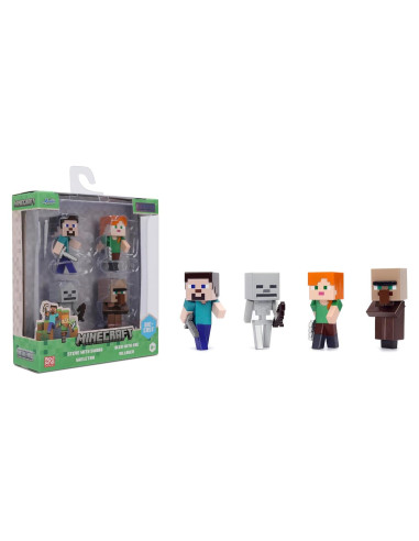 Figuras Coleccionables de Metal Jada Minecraft 4-Pack 6.35 cm