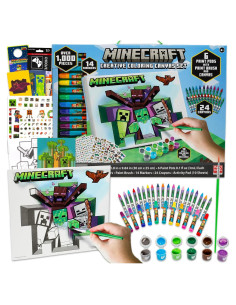 Kit de Pintura Minecraft para Niños - Set de Lienzo y Suministros