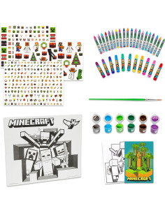Kit de Pintura Minecraft para Niños - Set de Lienzo y Suministros 2