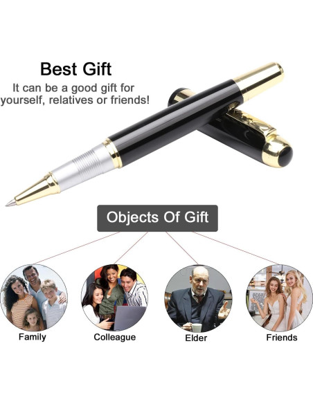 Bolígrafo de Lujo YIVONKA Negro 0.5mm Set Regalo Ejecutivo