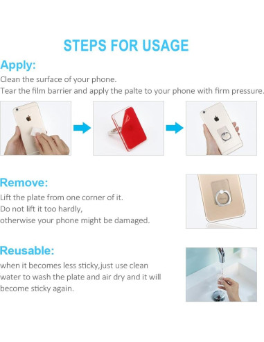 Soporte para Anillo de Teléfono Móvil Transparente Libosa 360