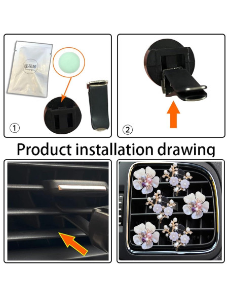 6 Clips Ambientadores de Auto Flor Margarita Cauaoa