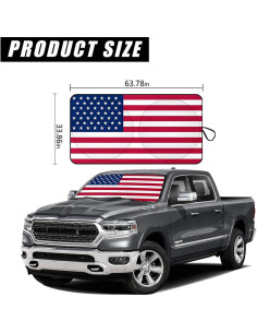 Protector Solar para Parabrisas Ziciner 162.5 x 86.4 cm Bandera USA 2